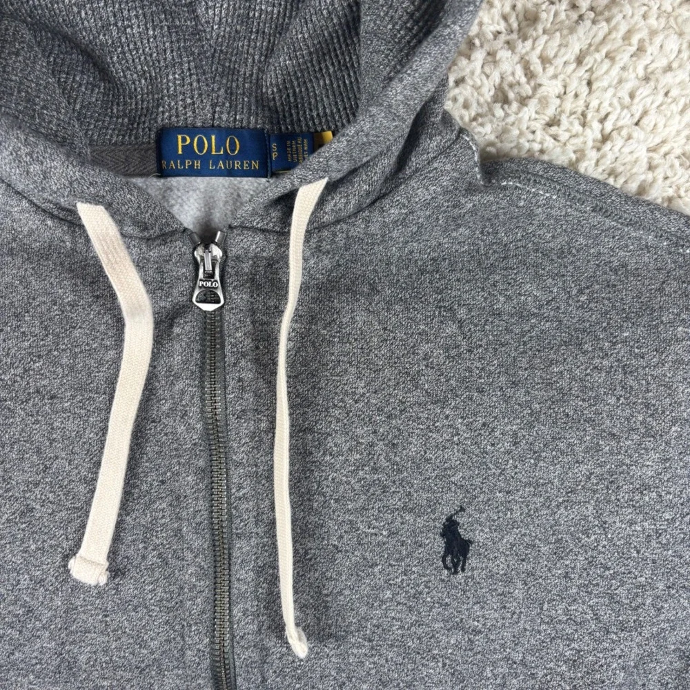 Polo Ralph Lauren Mens Hoodie S Gray Full Zip Pony Logo Preppy Old Money